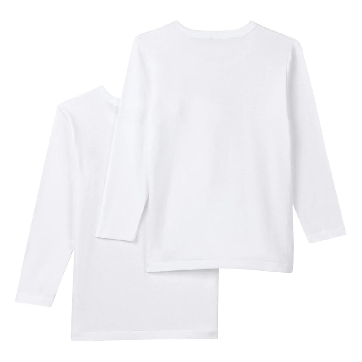 Petit Bateau - 2-Pack Organic Cotton Long Sleeve T-Shirt Set | White