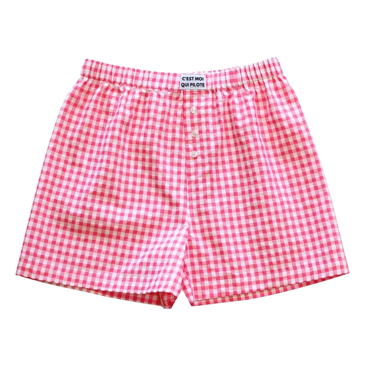 C'est Moi Qui Pilote - Vichy Boxer Shorts | Pink