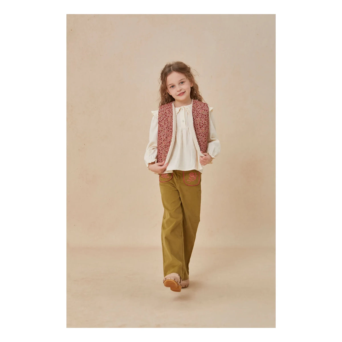 C'era Una Volta - Serena Embroidered Pocket Pants | Olive