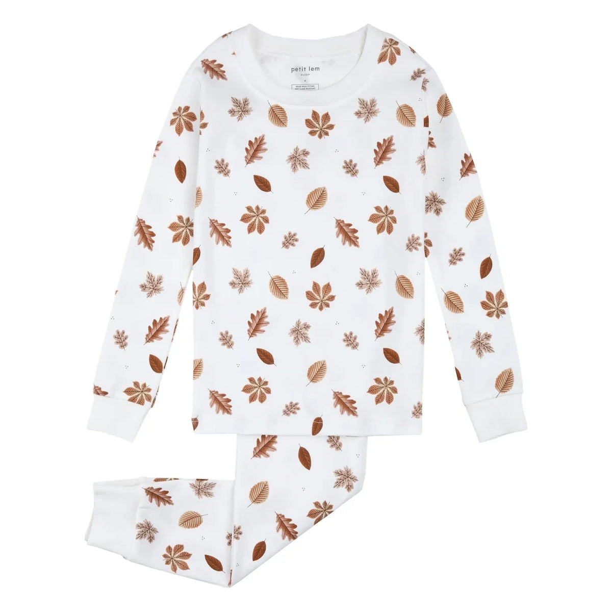 Petit Lem - Organic Cotton Autumn Pajamas | White