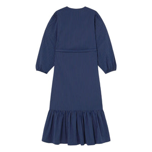 The Tiny Big Sister - Striped Ruffled Dress | Blue