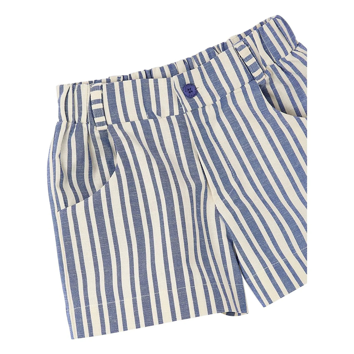 Fabula - Striped Wide Shorts | Light Blue