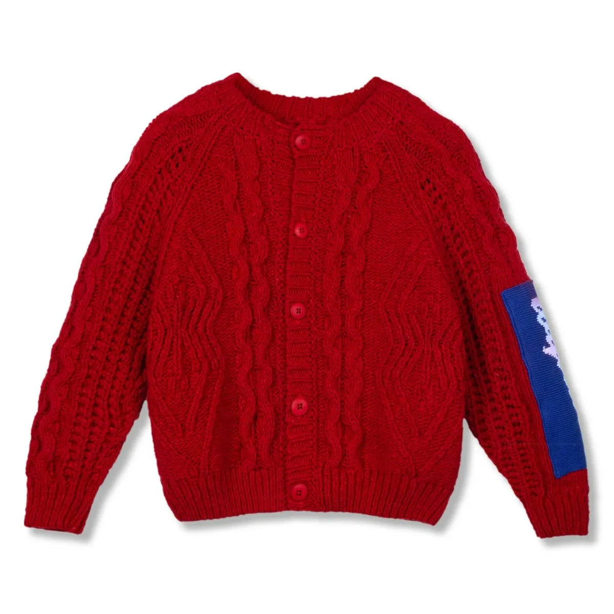Wynken - Aran cardigan | Red