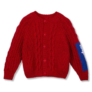 Wynken - Aran cardigan | Red