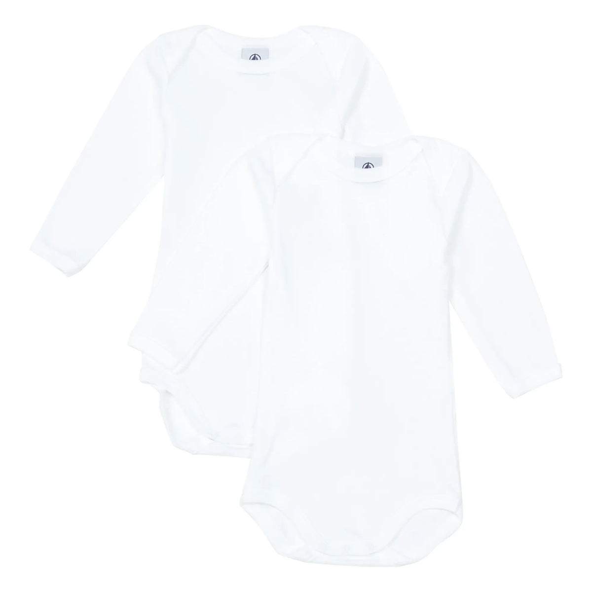 Petit Bateau - Pack of 2 Organic Cotton Bodysuits | White