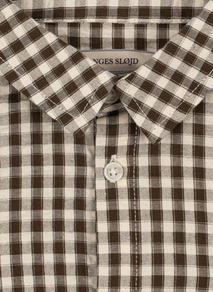 Konges Sløjd - Kim Checked Seersucker Shirt, Organic Cotton | Brown
