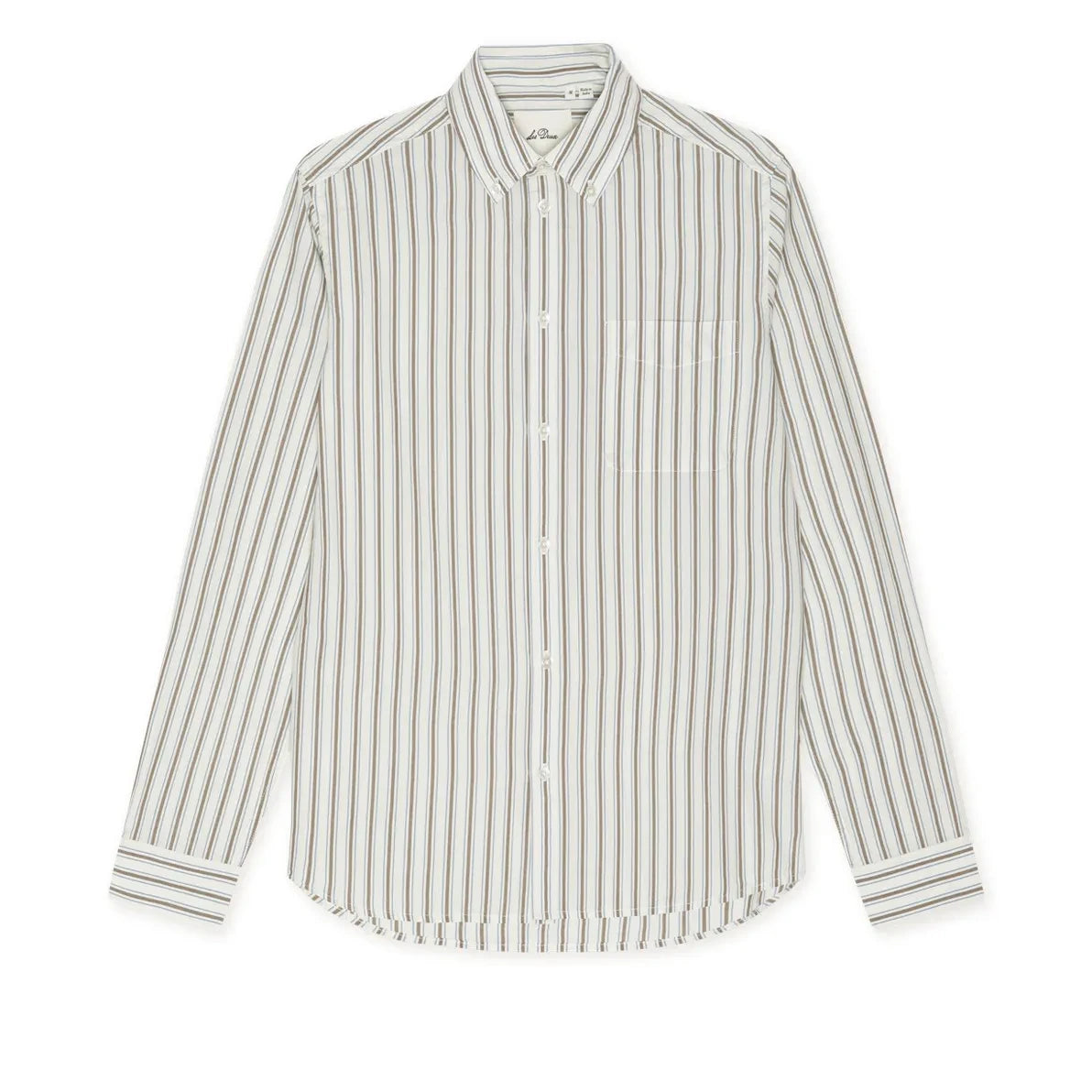 Les Deux - Striped Poplin Shirt | White - Ivory