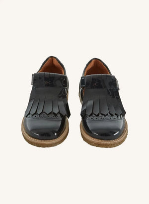 Emile et Ida - Tasseled Patent Leather Baby Shoes | Black