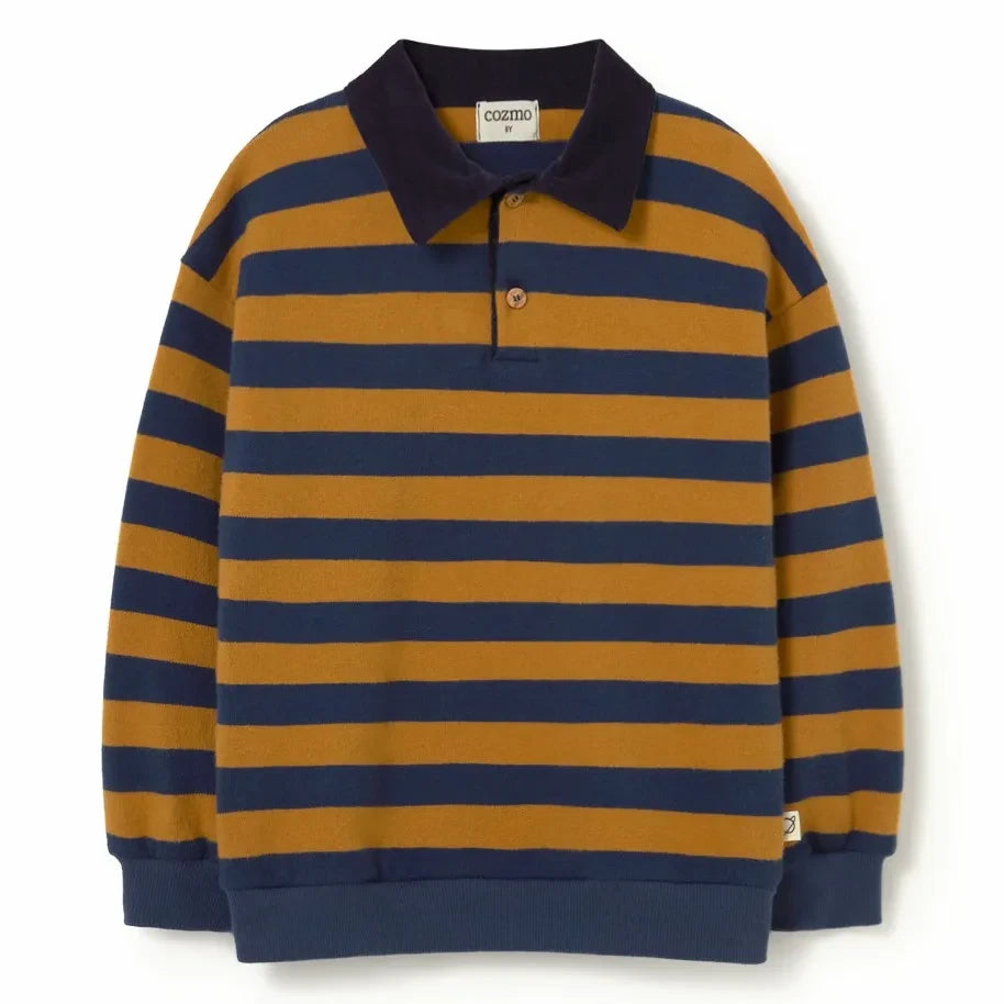 Cozmo - Striped Nepal polo shirt | Navy