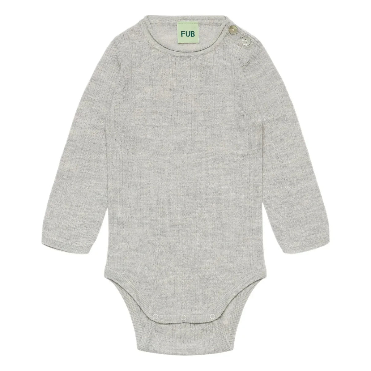 FUB - Merino Wool Ribbed Bodysuit | Mélange Gray