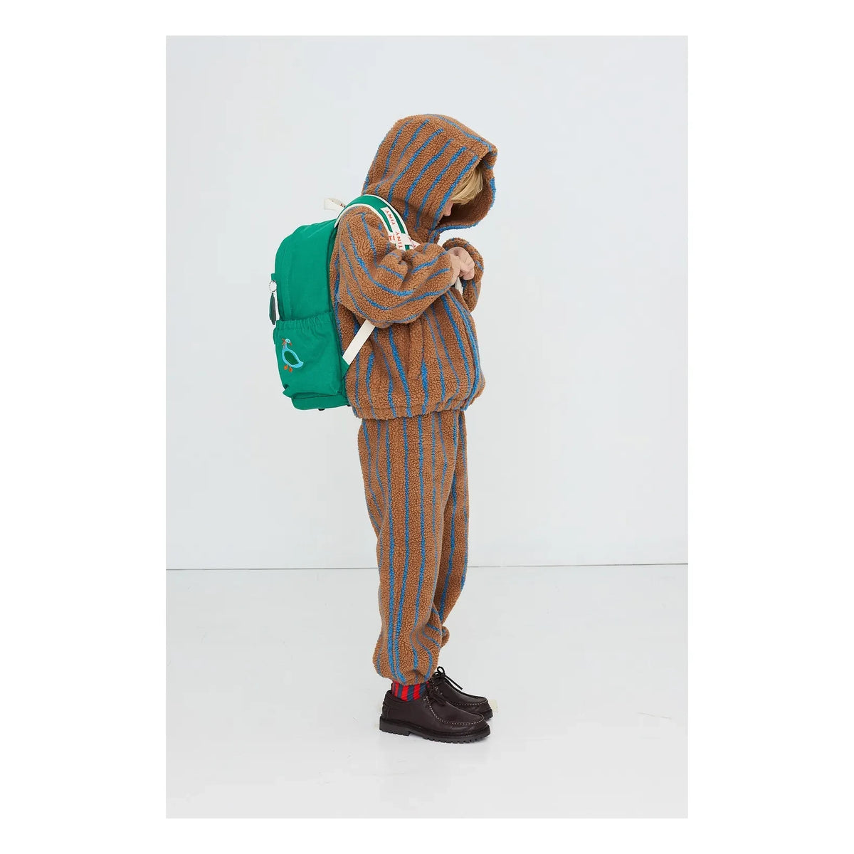 Tinycottons - Striped Sherpa Style Jacket | Brown