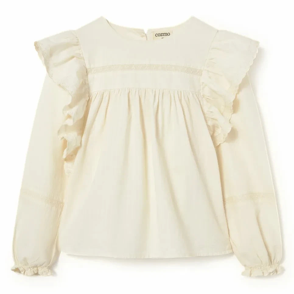 Cozmo - Dalia ruffled blouse | Ivory