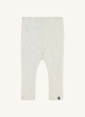 Petit Bateau - Logo Rib Tights | Heather Beige