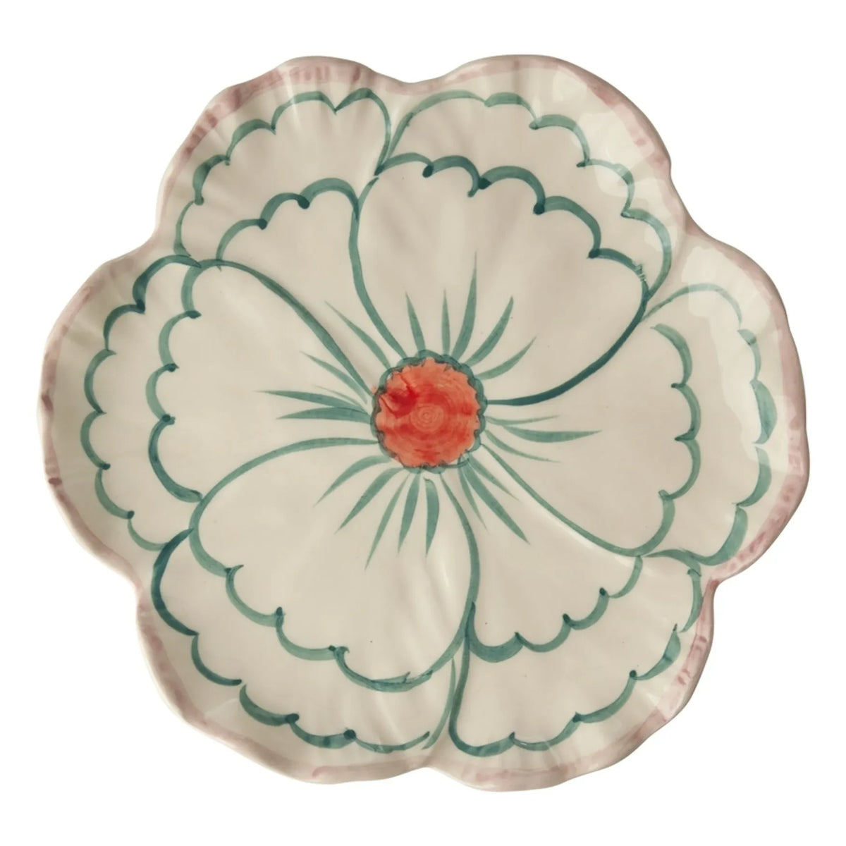 Rice - Fleur Ceramic Dessert Plate | Green
