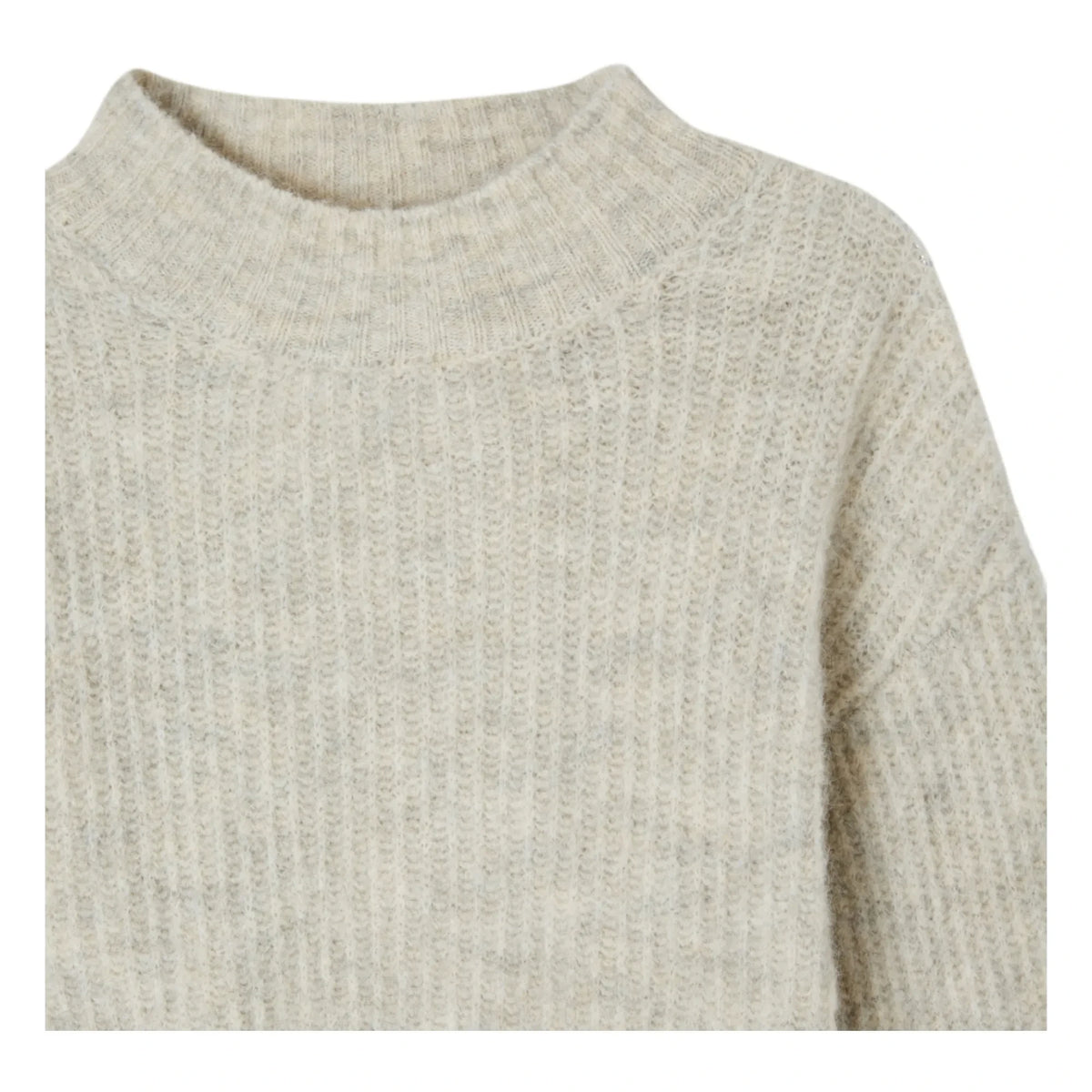 American Vintage - Natural White Alpaca Turtleneck Sweater | Heather White