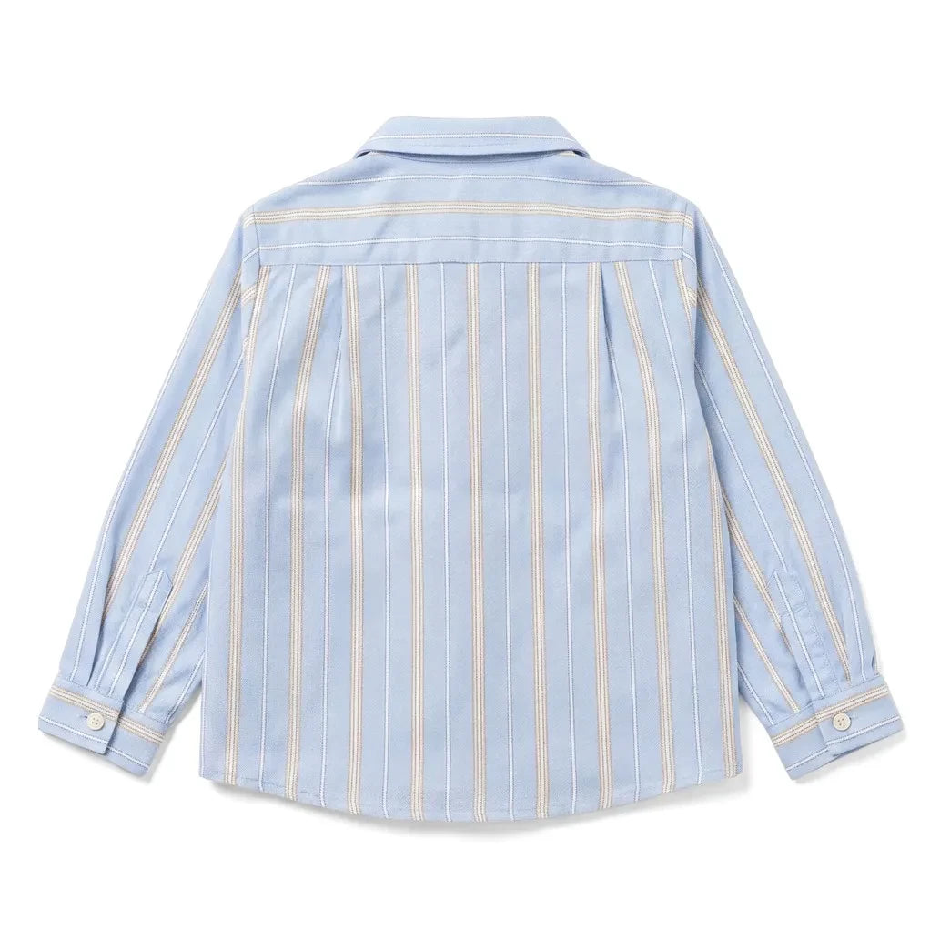 Bonpoint - Maxime Striped Organic Cotton Shirt | Light Blue