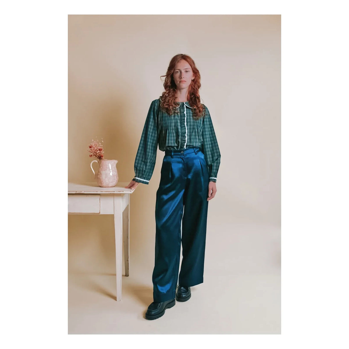 Emile et Ida - Eboto checked blouse | Forest Green