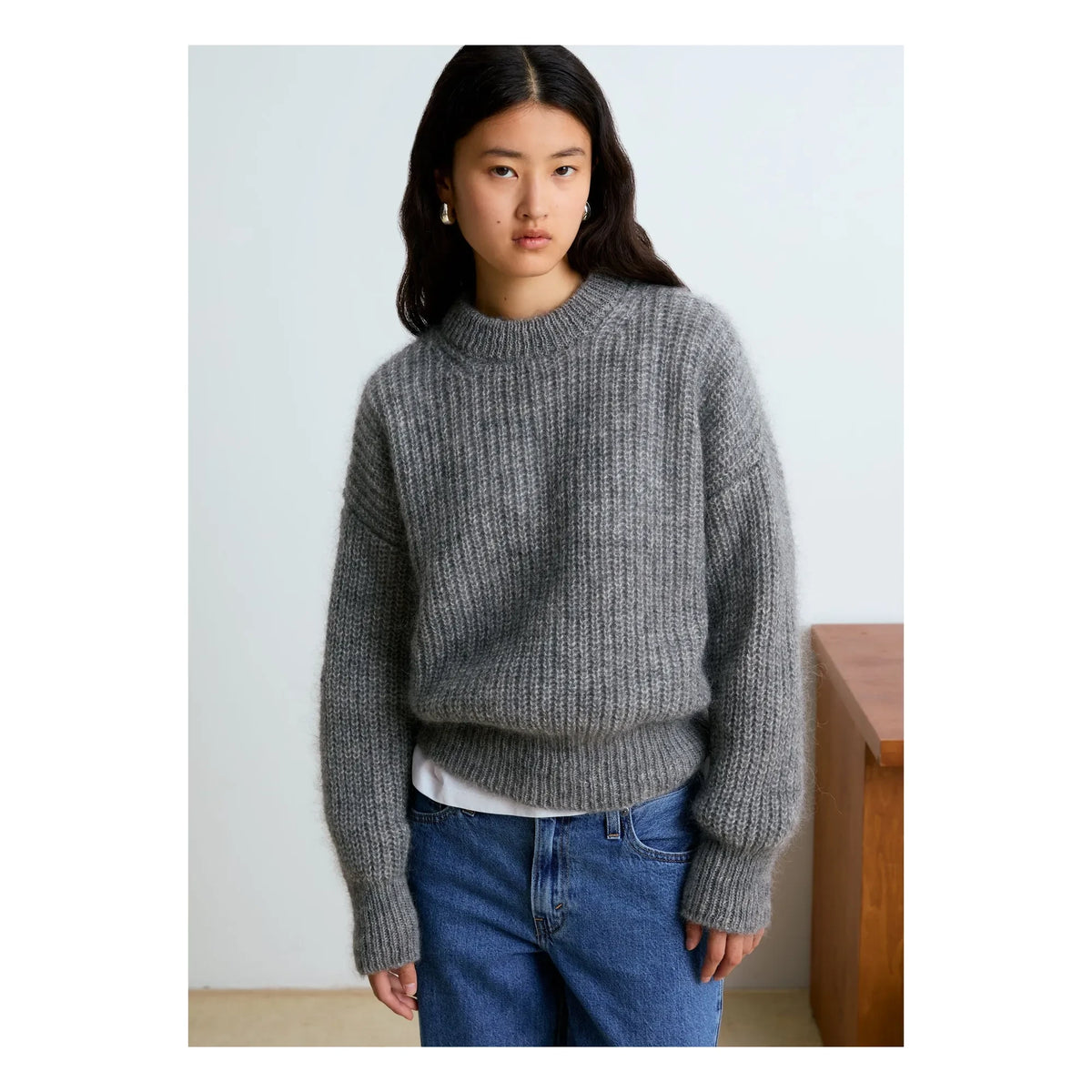 Surprise Paris - Grace Super Kid Mohair Sweater | Light Gray