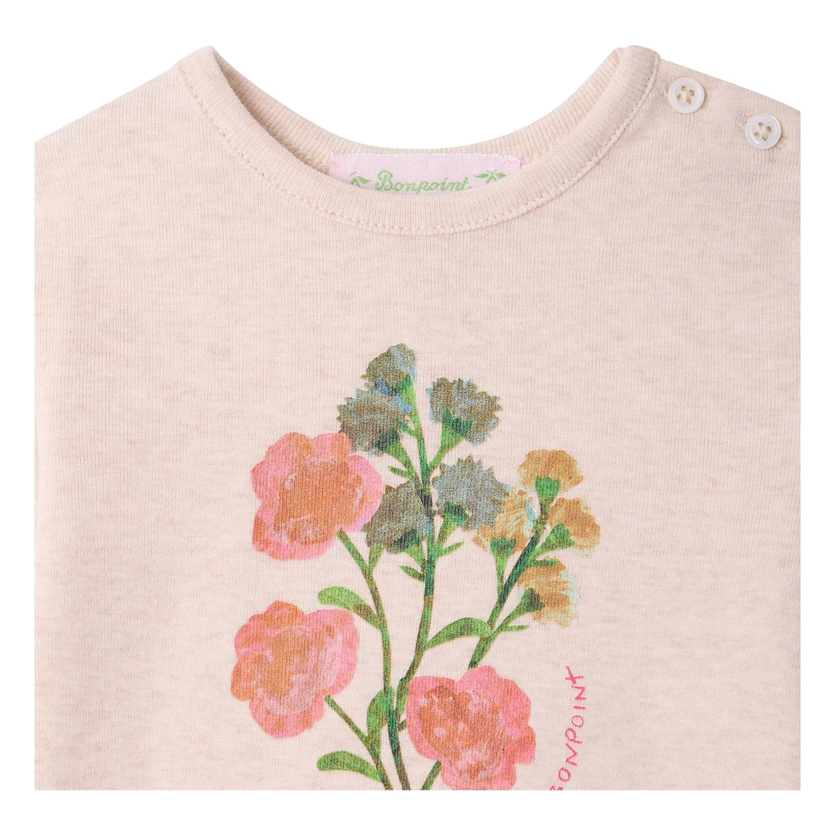 Bonpoint - Tahsina Flower Bouquet Organic Cotton T-Shirt | Beige