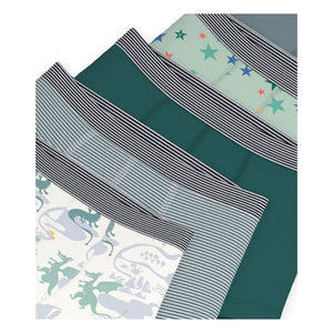 Petit Bateau - Set of 5 Organic Cotton Dragon Boxers | Green