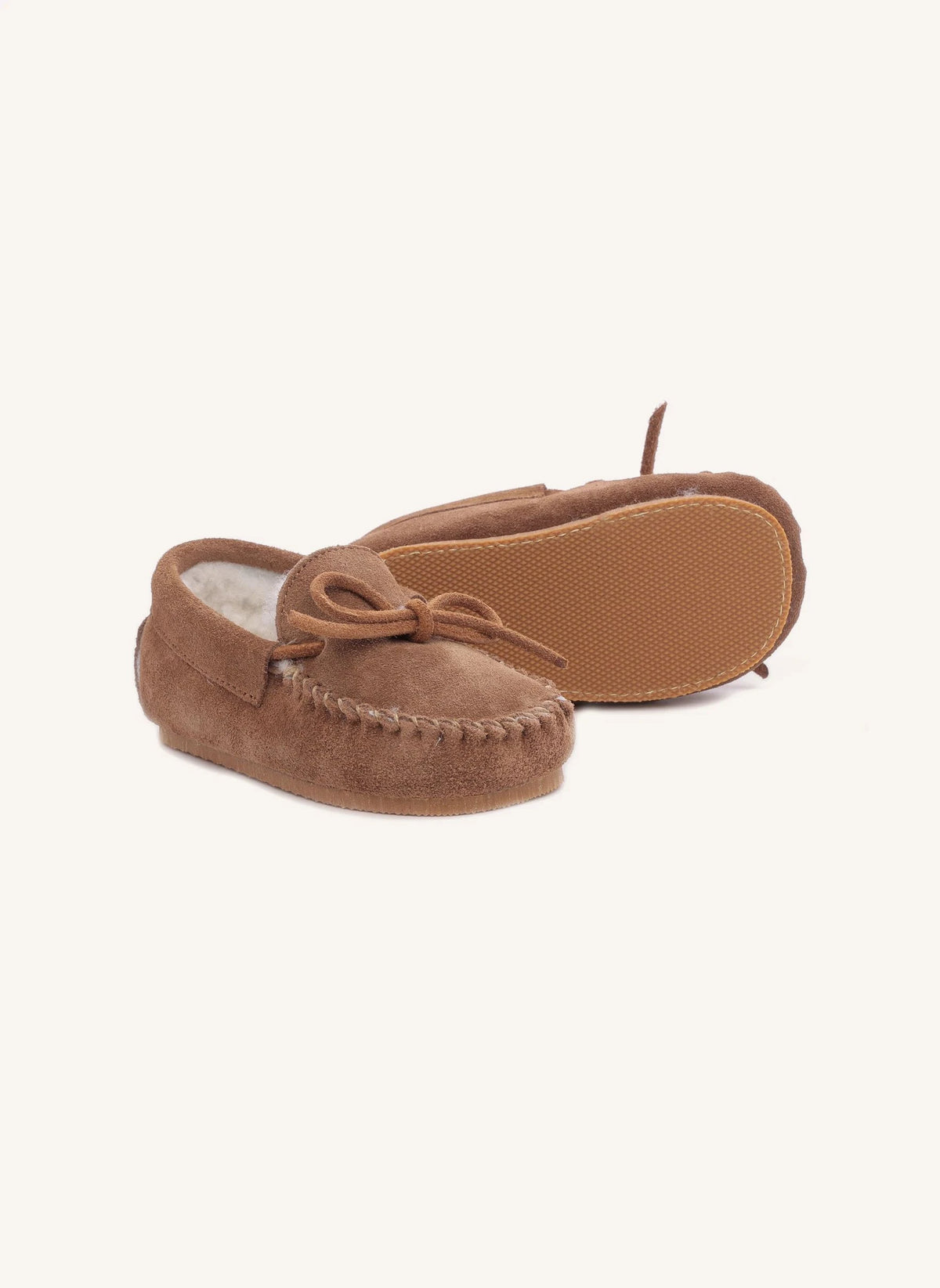 Pèpè - Lined Suede Boat Shoes | Beige