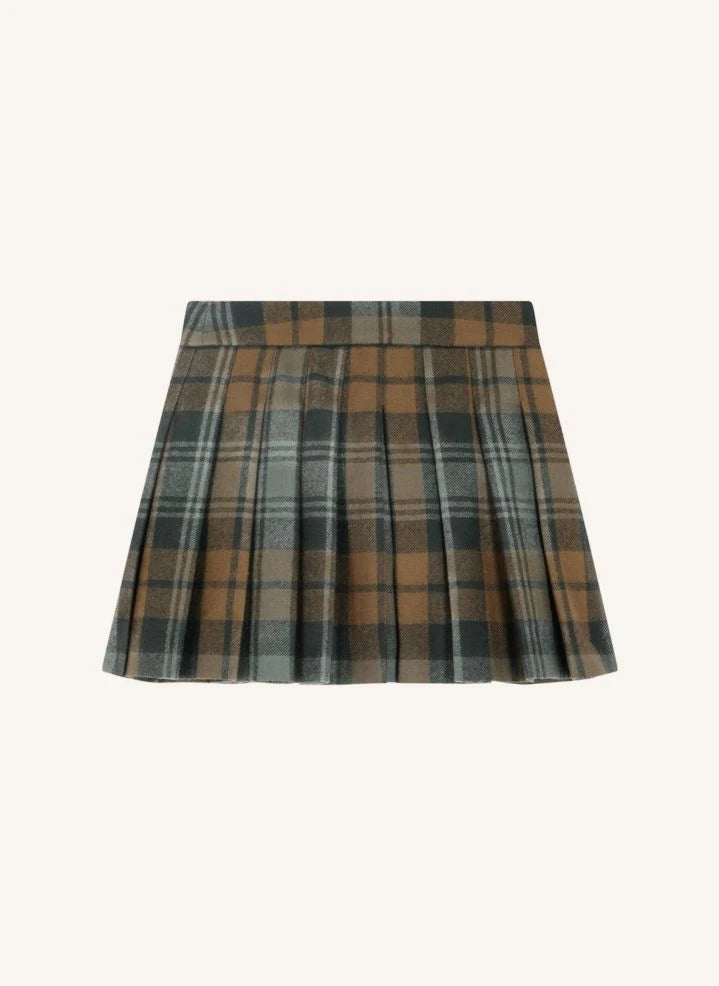 Bonpoint - Talissa Checked Wool Twill Skirt | Brown