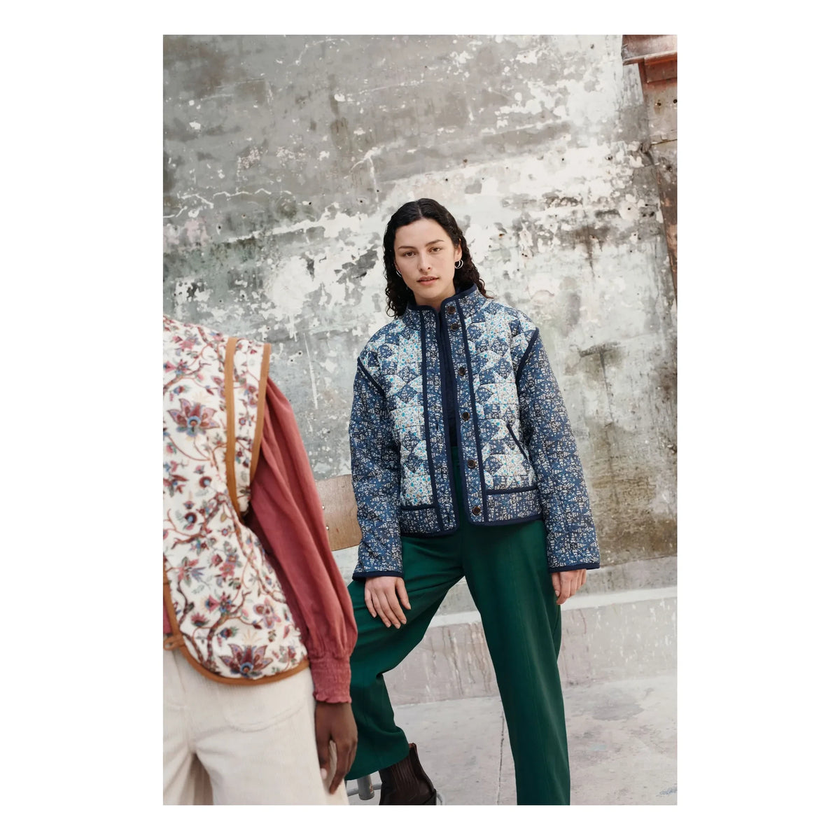 Louise Misha - Omotayo Midnight Star Patchwork Organic Cotton Jacket - Women's Collection | Blue