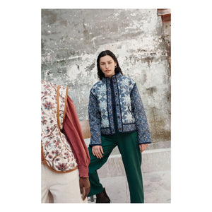 Louise Misha - Omotayo Midnight Star Patchwork Organic Cotton Jacket - Women's Collection | Blue