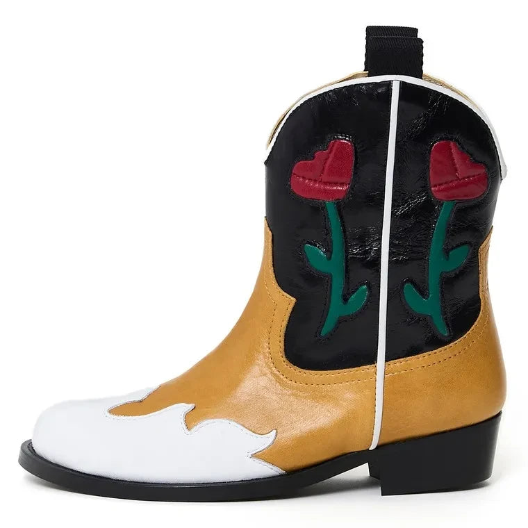Maison Mangostan - Pink Western Boots | Camel