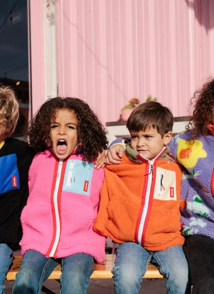 Hello Hossy - Zippered Fleece Jacket | Fuchsia
