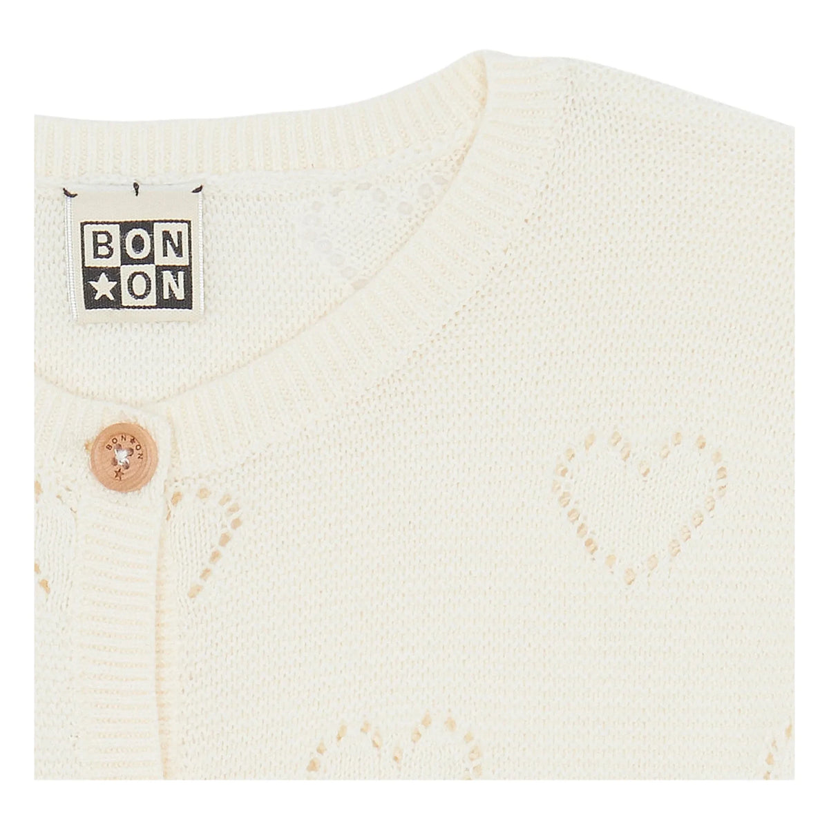Bonton - Lilou Hearts hırka | Ekru