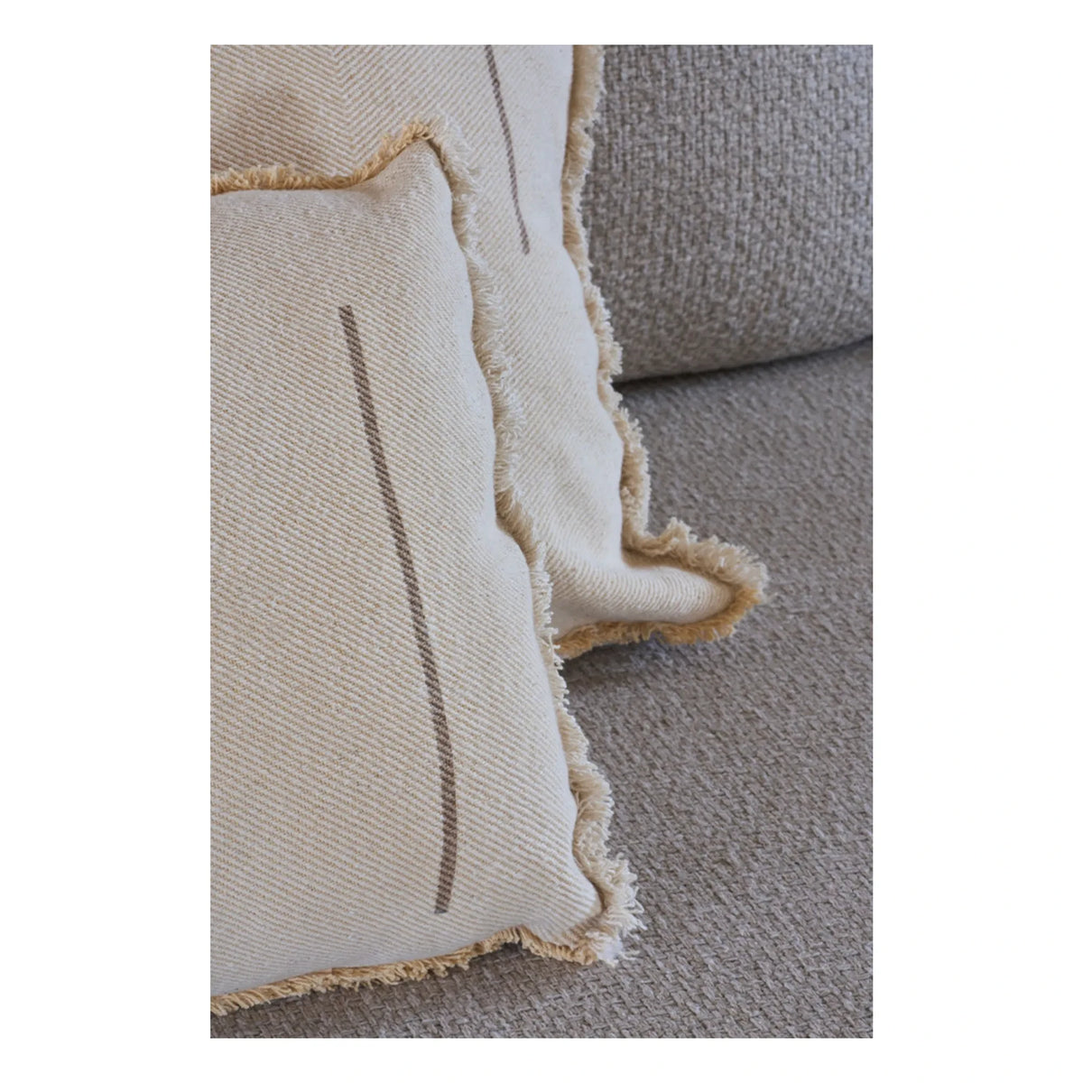 Lorena Canals - Natural square gabardine cushion | Natural