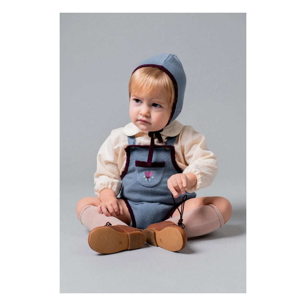 birinit - Embroidered Pocket Jumpsuit | Gray Blue