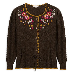 Louise Misha - Sandya Wool Cardigan | Terre cuite