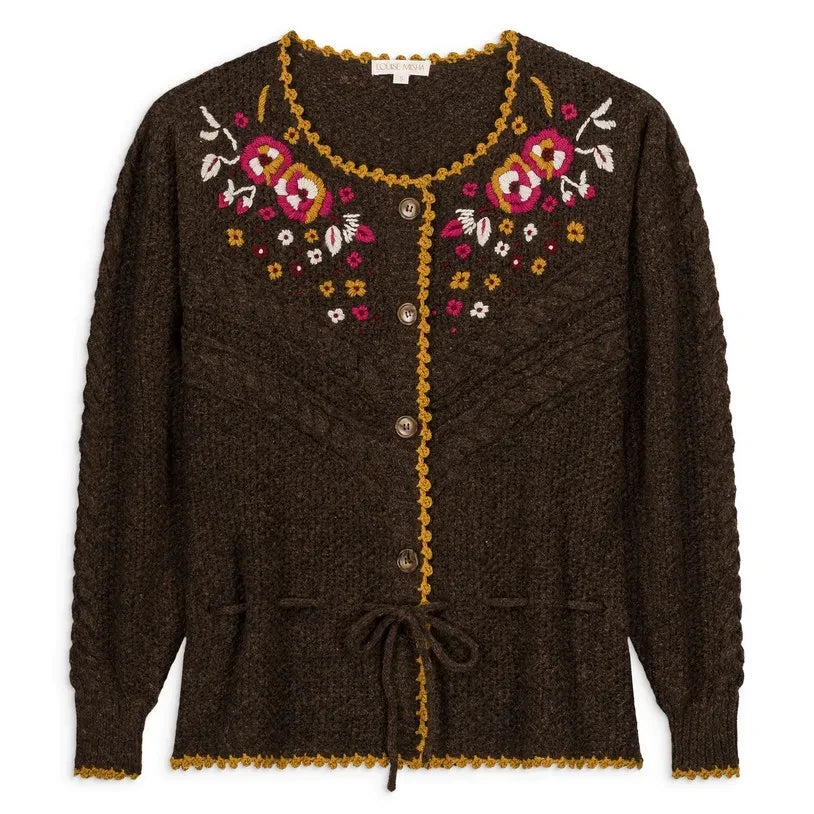 Louise Misha - Sandya Wool Cardigan | Terre cuite