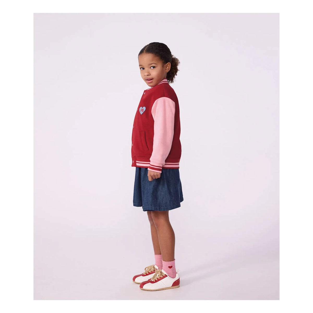 Petit Bateau - Teddy Colorblock PB Organic Cotton Jacket | Red
