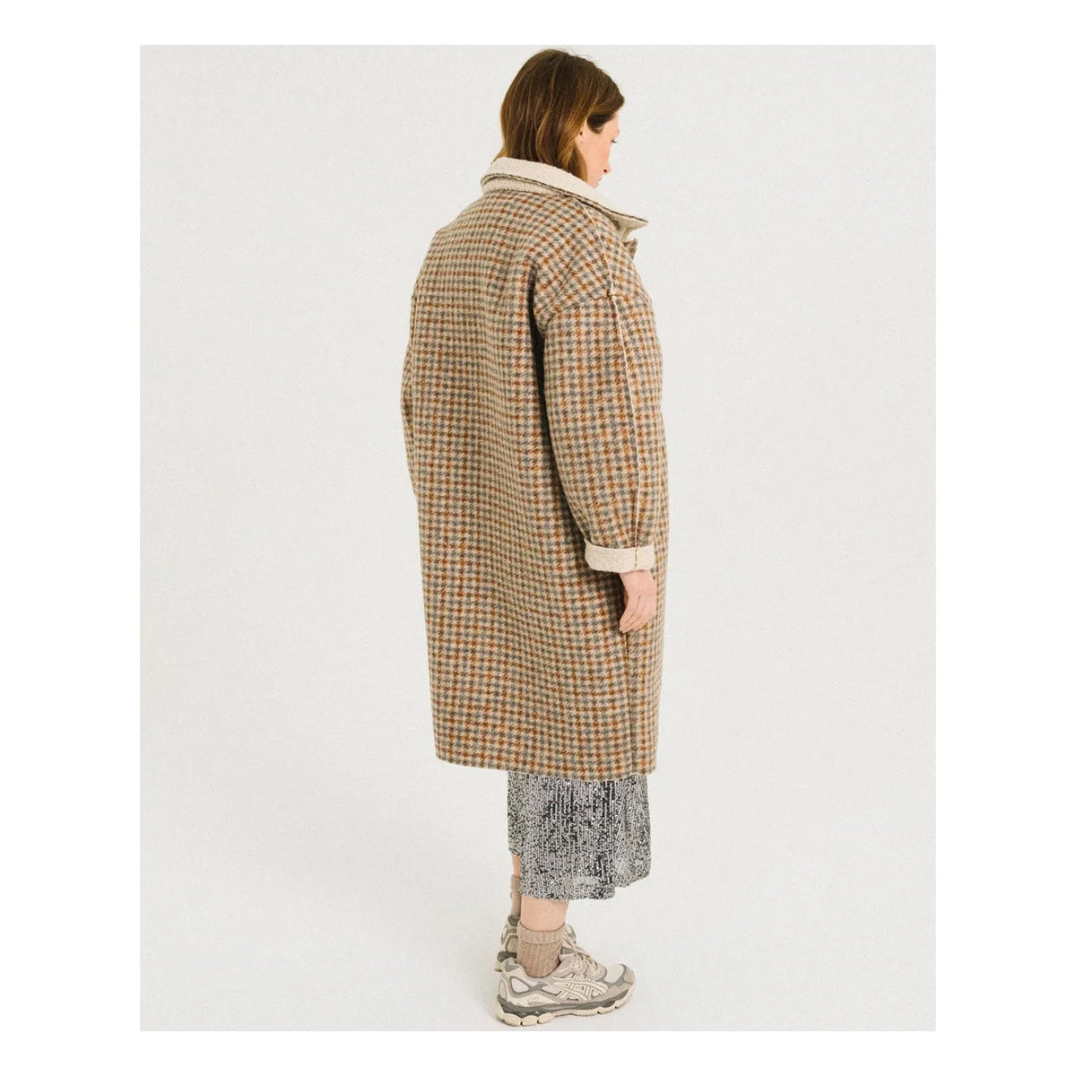 Tinsels - Ruffled Check Coat | Mustard