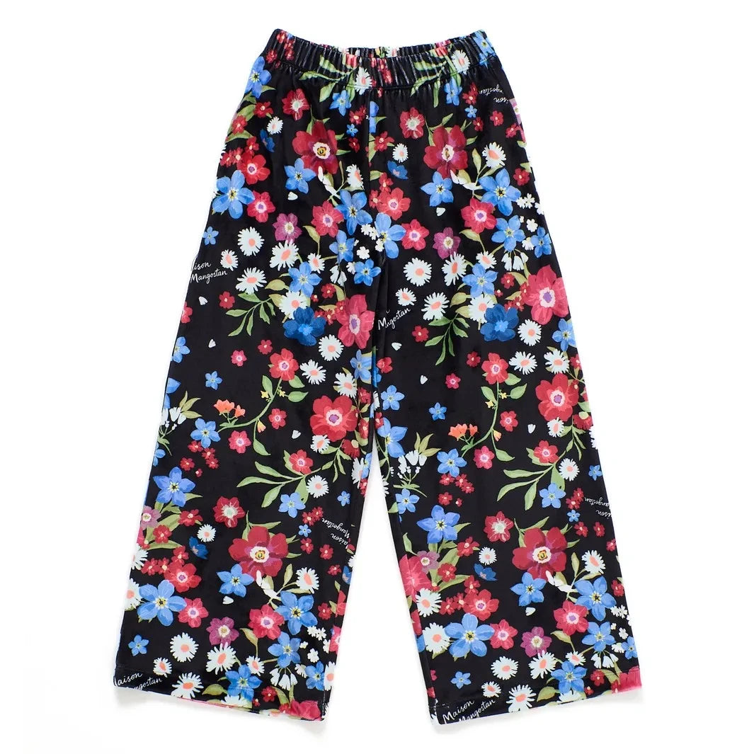 Maison Mangostan - Fleuri Velours Jogger | Black