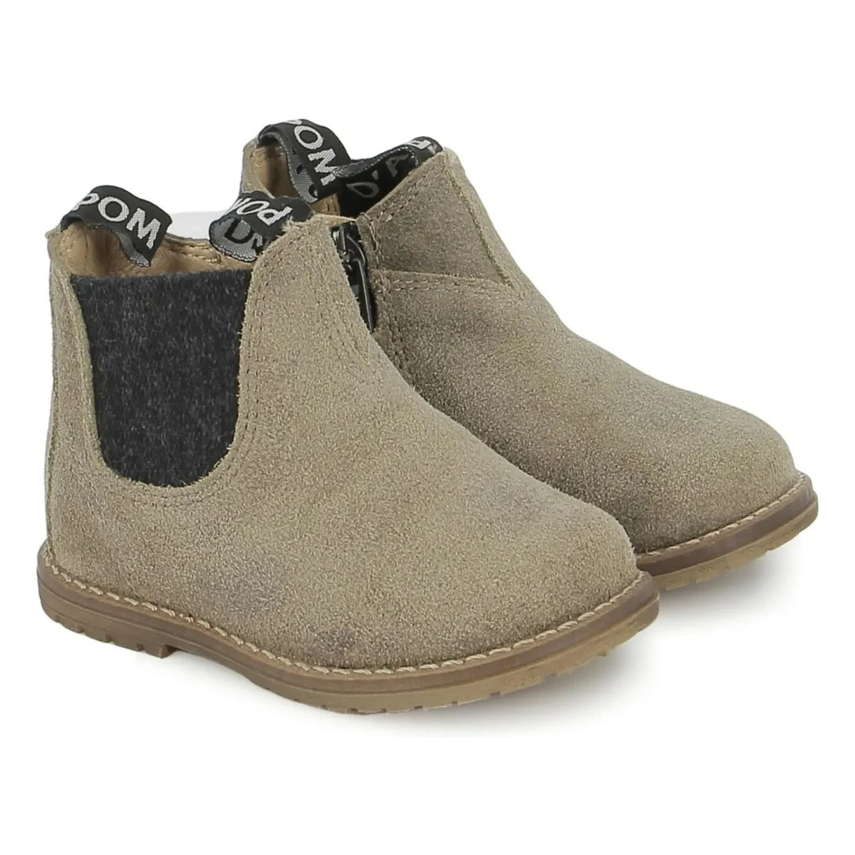 Pom d'Api - Bob Jod Zippered Velvet Boots | Khaki