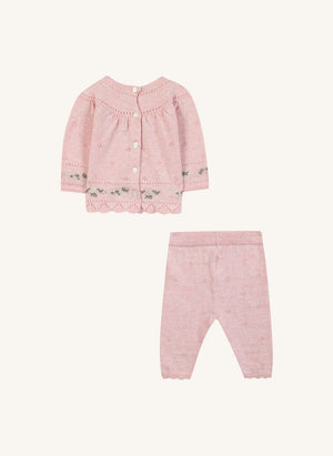 Tartine et Chocolat - Wool Sweater and Pants Set | Powder Pink