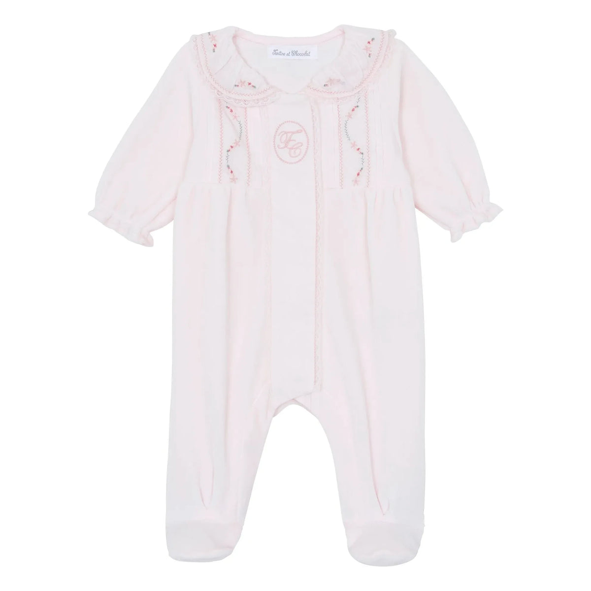 Tartine et Chocolat - Peter Pan Collar Lace Pyjamas | Light Pink