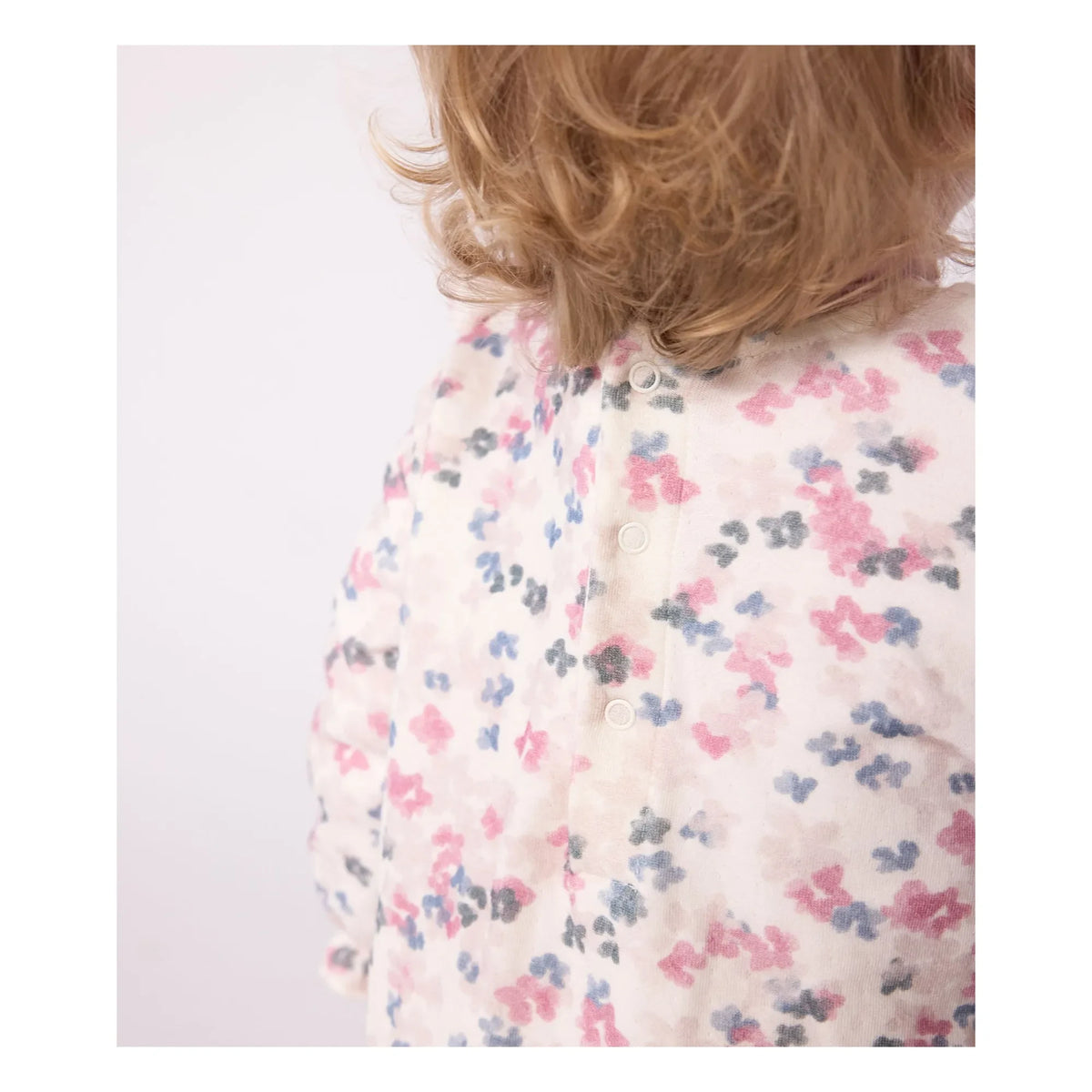 Petit Bateau - Organic Cotton Floral Pattern Tie-Front Dress | Ecru