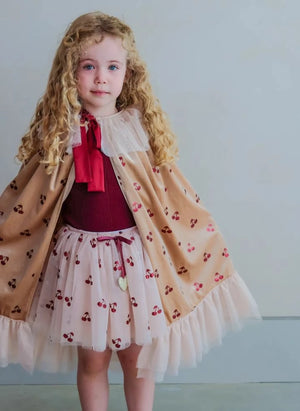 Mimi & Lula - Cape Cerises Velours | Beige