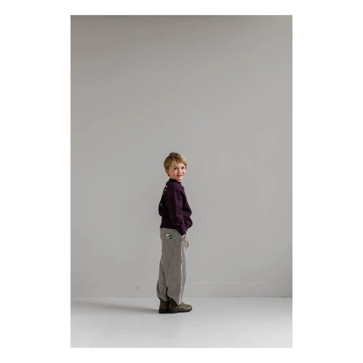 Jenest - Striped Pants | Burgundy