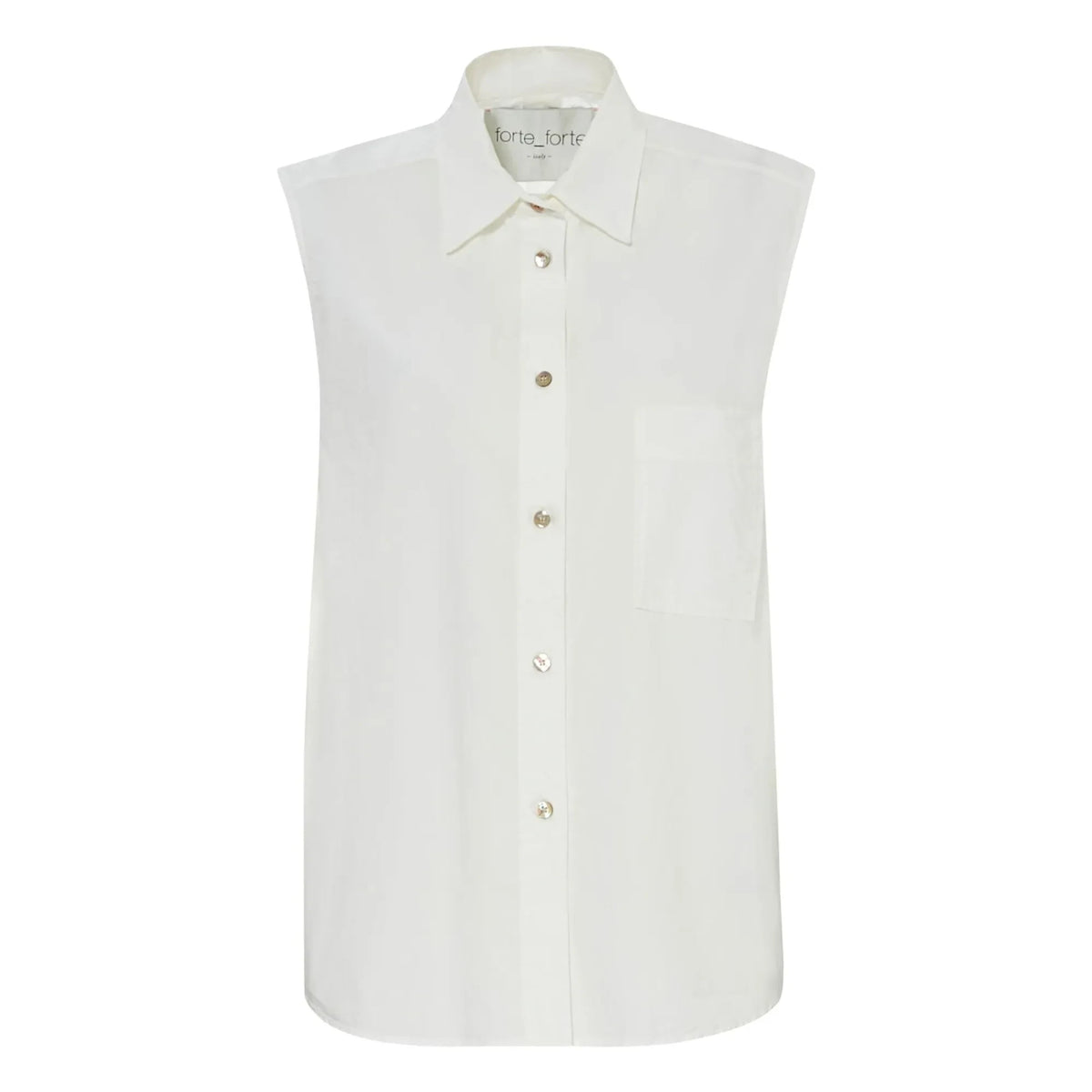 Forte Forte - Cotton Poplin Sleeveless Blouse | White