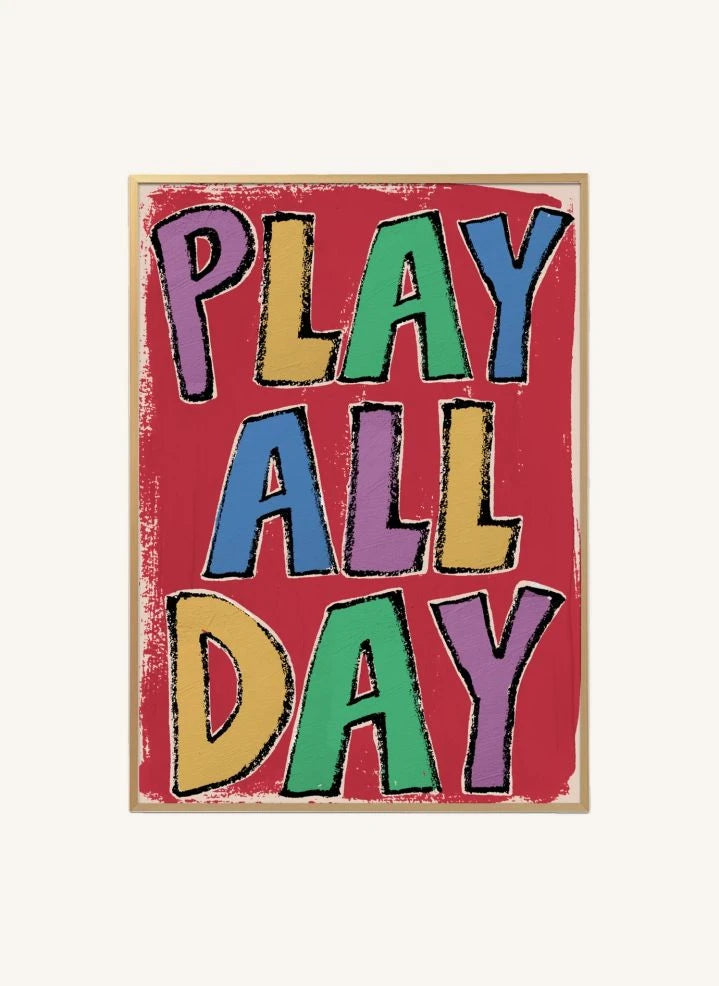 Studio Loco - "Play All Day" Poster | Red