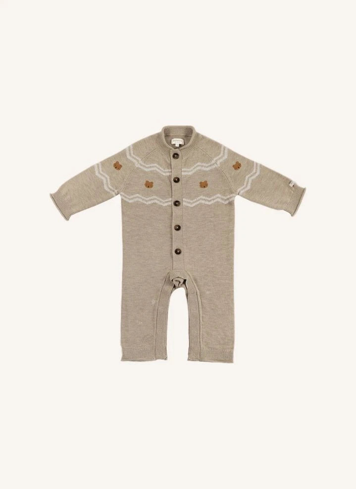Donsje - Guillaume Merino wool romper | Heather beige
