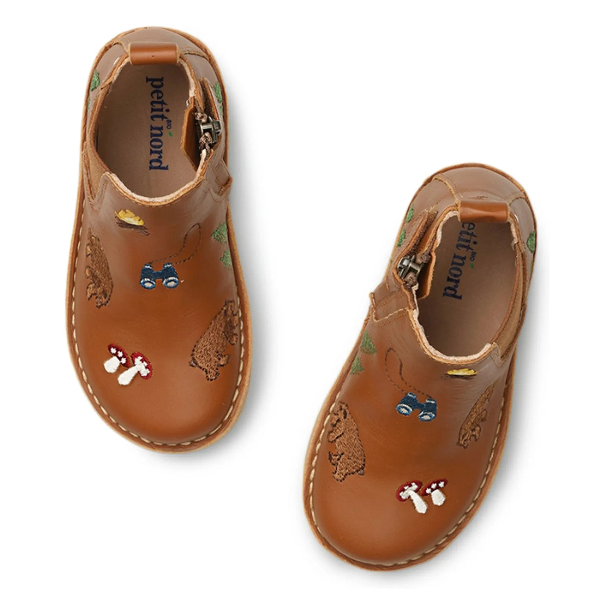 Petit Nord - Embroidered Ankle Boots - Uniqua Collection | Cognac