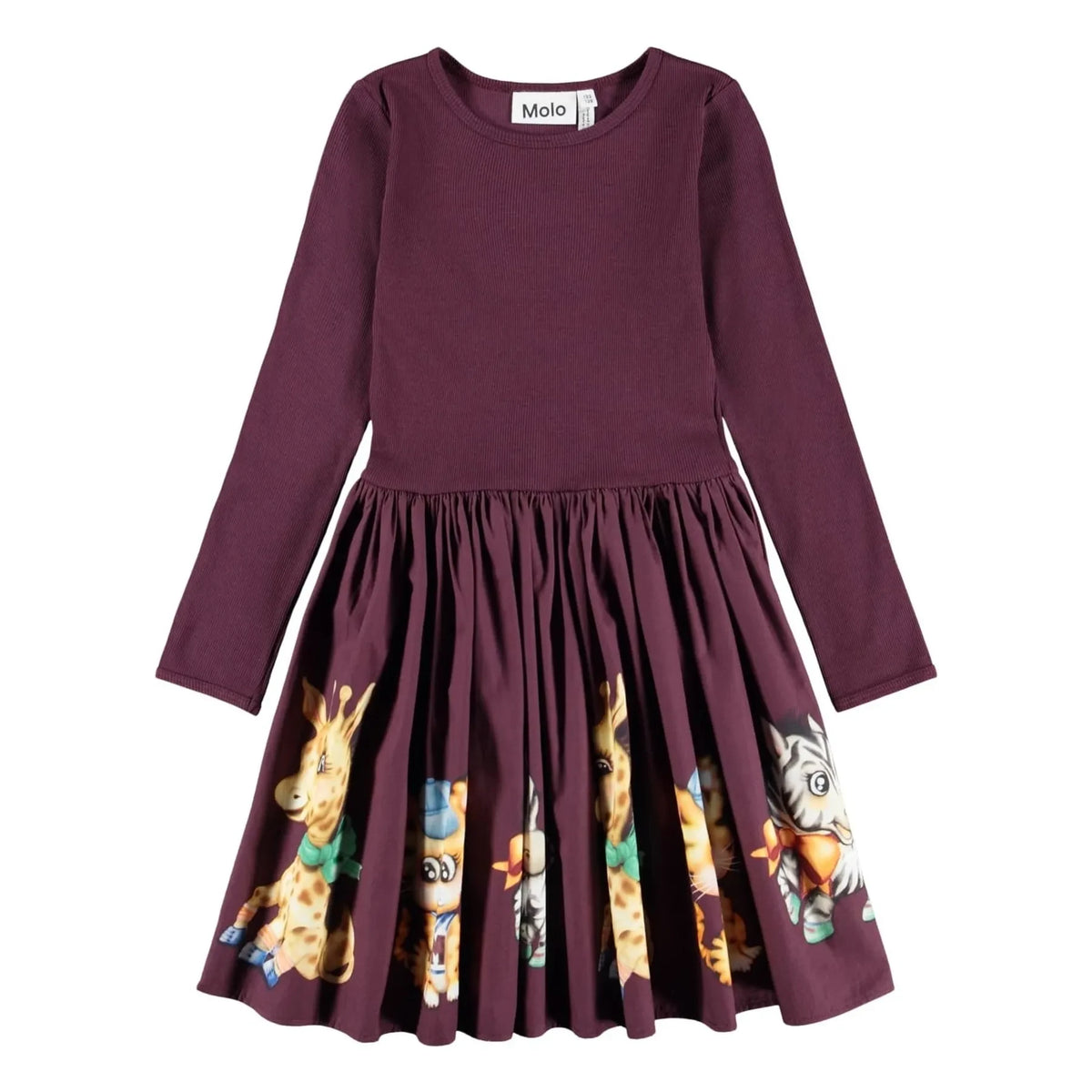 Molo - Cassie Tigers organic cotton dress | Burgundy