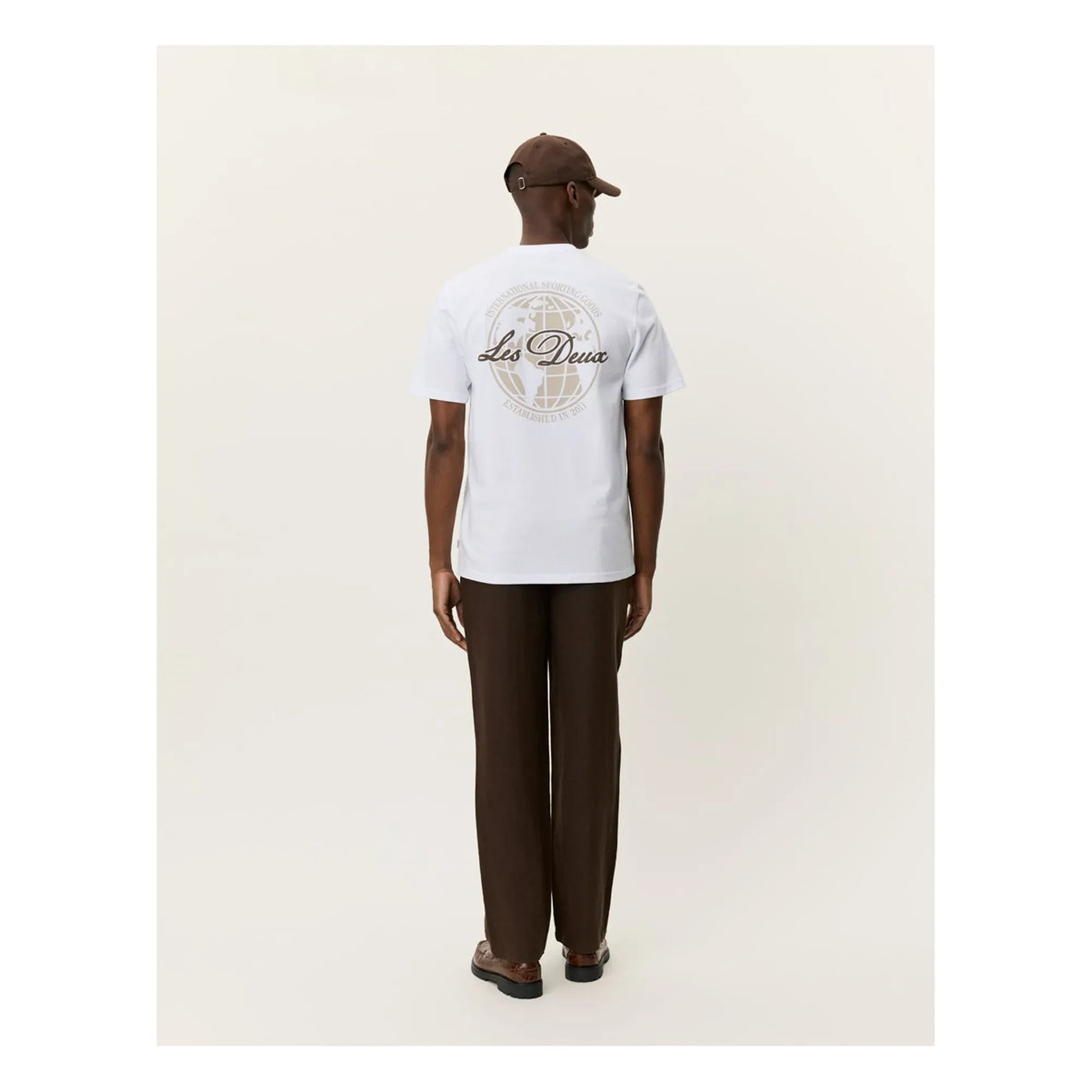Les Deux - Ben Globe Organic Cotton T-Shirt | White